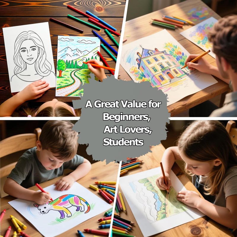 كتاب رسم مقاس 9 × 12 بوصة، عبوتان مكونتان من 50 ورقة كراسة رسم فنية حلزونية، ورق كتاب رسم فنان خالٍ من الأحماض، لوازم فنية للأطفال، أنشطة حرفية، ورق رسم لرسم رسم التلوين (أخضر) - Image 5